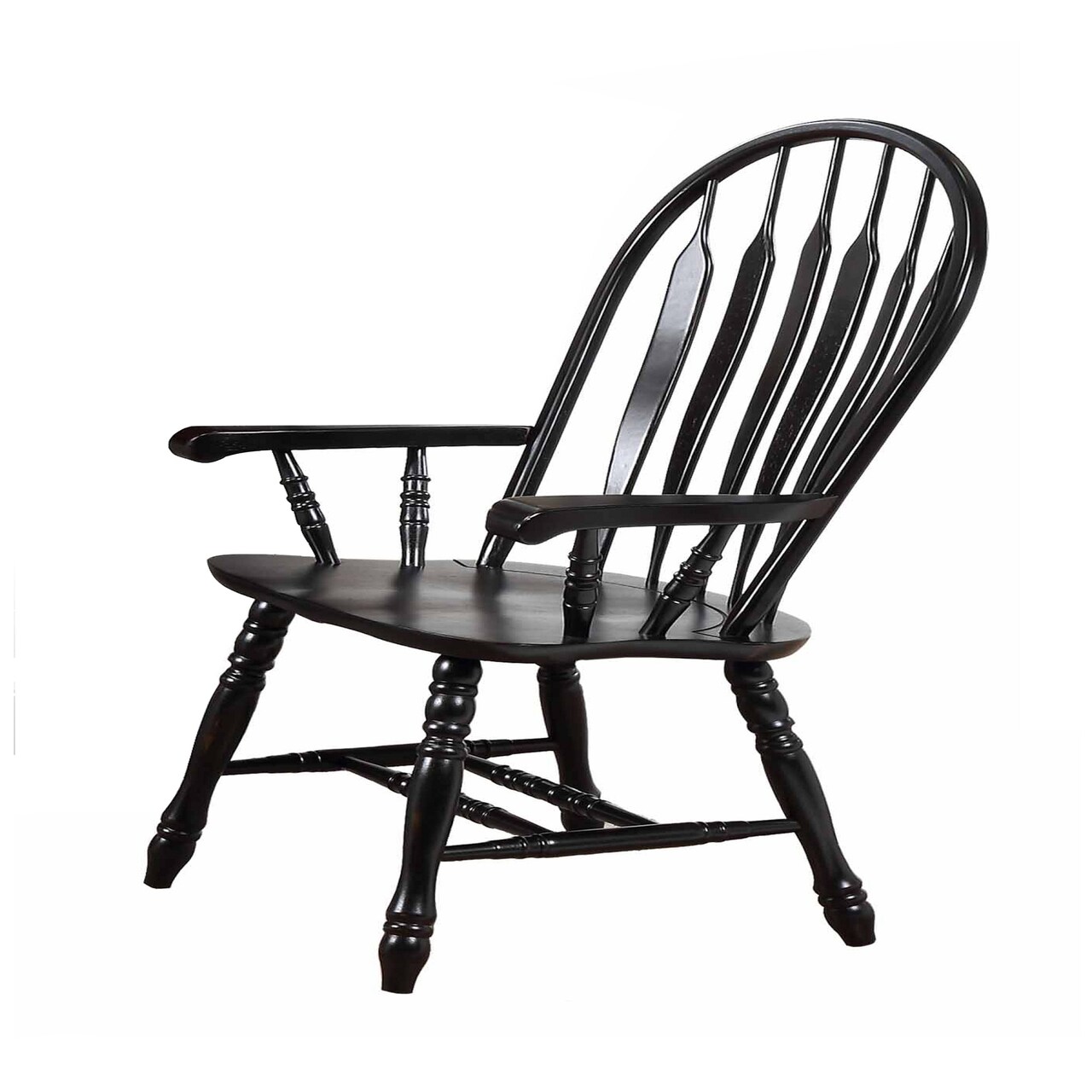 The Hamptons Collection 41” Black Antique Comfort Dining Arm Chairs